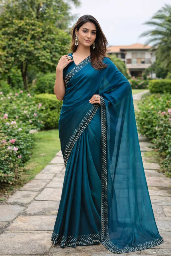 Blue_Art_Silk_Saree_With_Blouse_Piece_For_Women