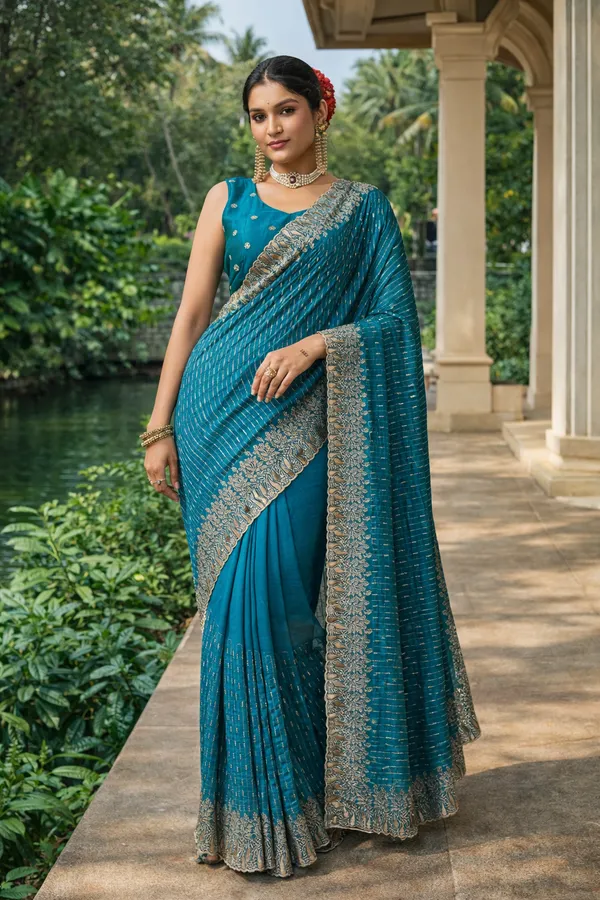 Rama_Vichitra_Silk_Saree_With_Blouse_Piece_For_Women