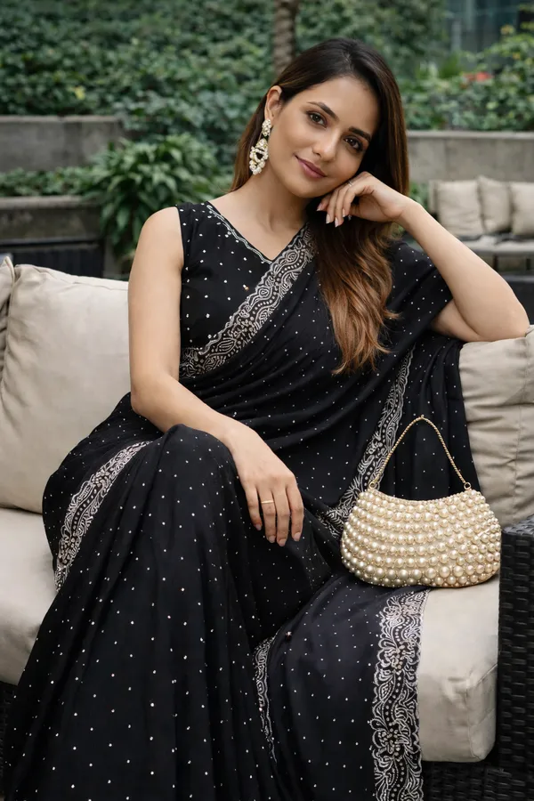 Black_Moose_Saree_With_Stone_Work_And_Blouse_Piece_For_Women