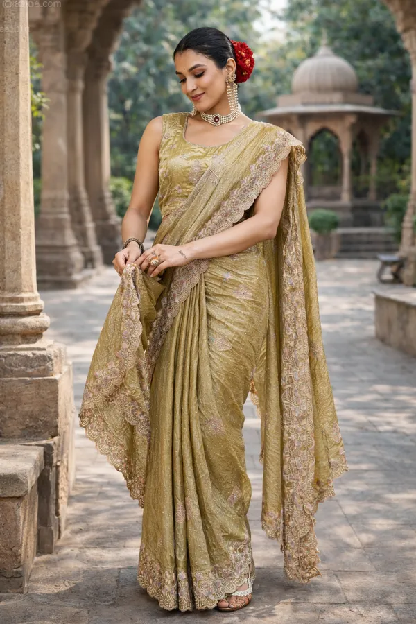 Pista_Satin_Embroidered_Saree_With_Blouse_Piece_For_Women