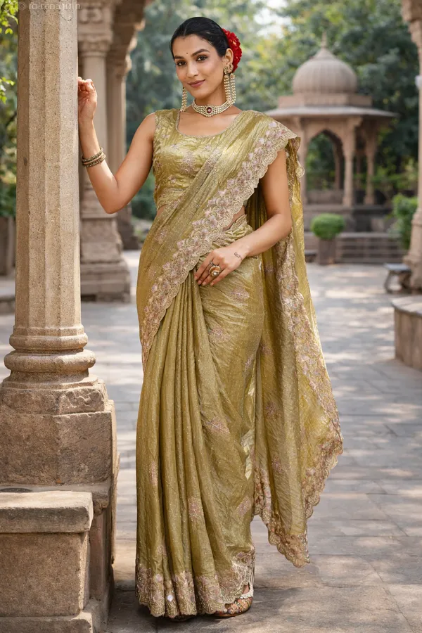 Pista_Satin_Embroidered_Saree_With_Blouse_Piece_For_Women