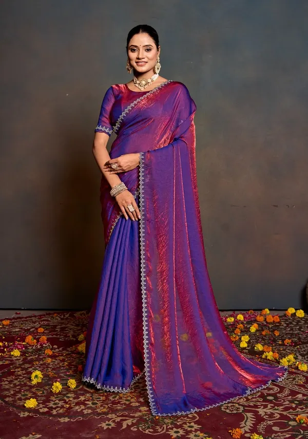 Purple_Silk_Saree_With_Stone_Work_And_Blouse_Piece_For_Women