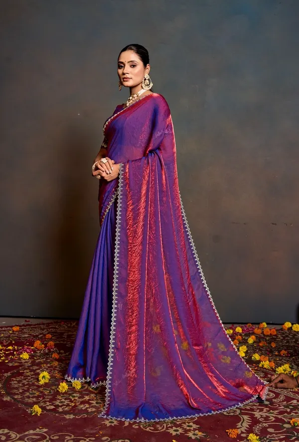 Purple_Silk_Saree_With_Stone_Work_And_Blouse_Piece_For_Women