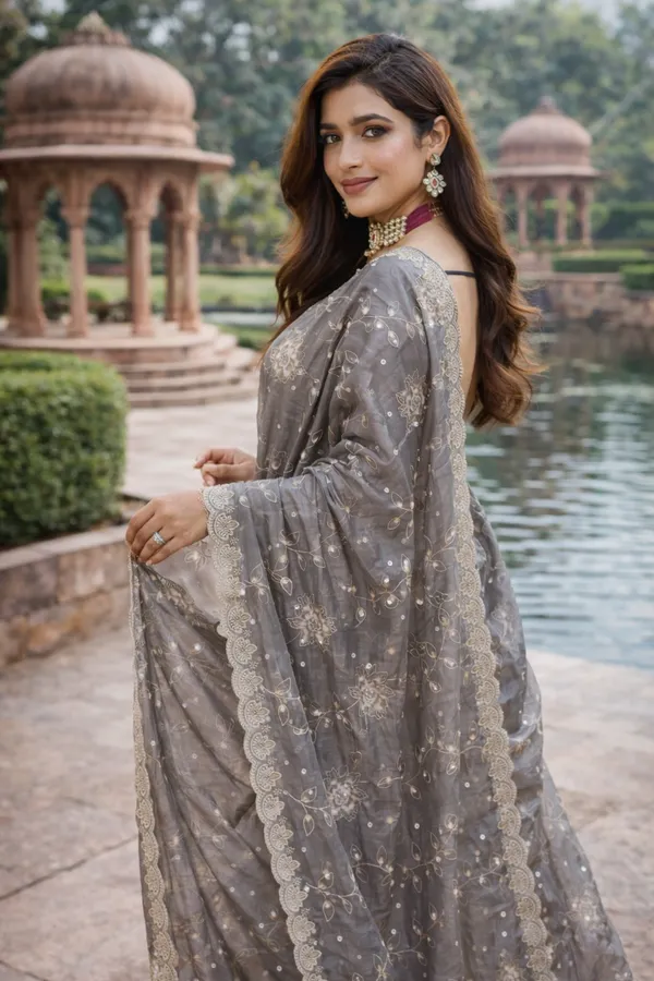 Grey_Zari_Embroidered_Stone_Work_Saree_For_Women