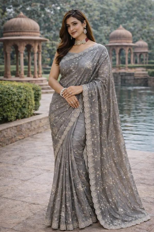 Grey_Zari_Embroidered_Stone_Work_Saree_For_Women