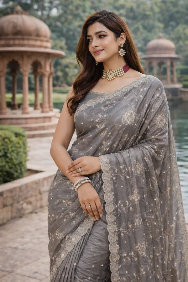 Grey_Zari_Embroidered_Stone_Work_Saree_For_Women