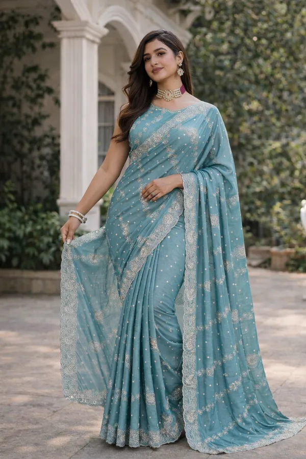 Rama_Embroidered_Stone_Work_Saree_For_Women