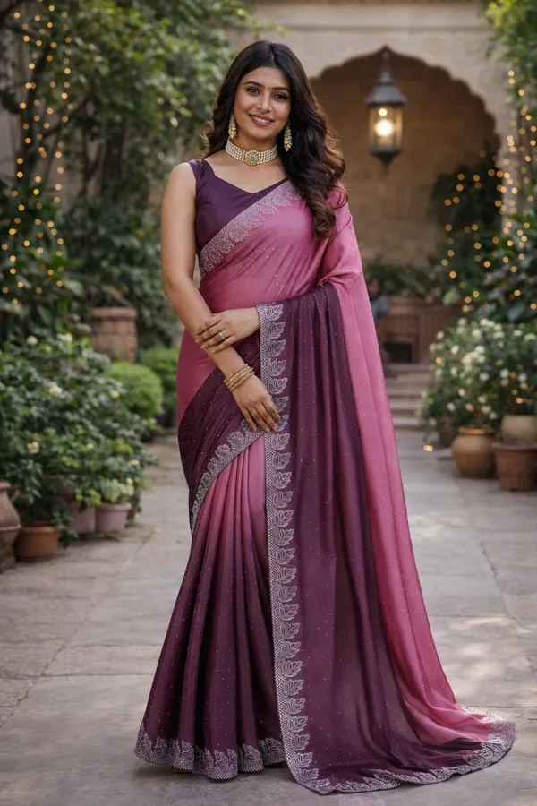 Multicolour_Saree_With_Unstitched_Blouse_Fabric_For_Women