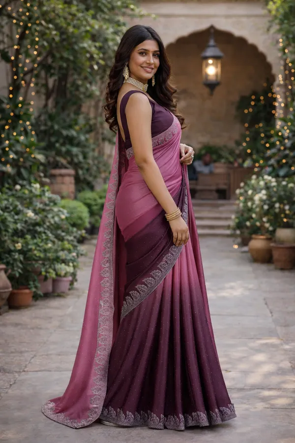Multicolour_Saree_With_Unstitched_Blouse_Fabric_For_Women