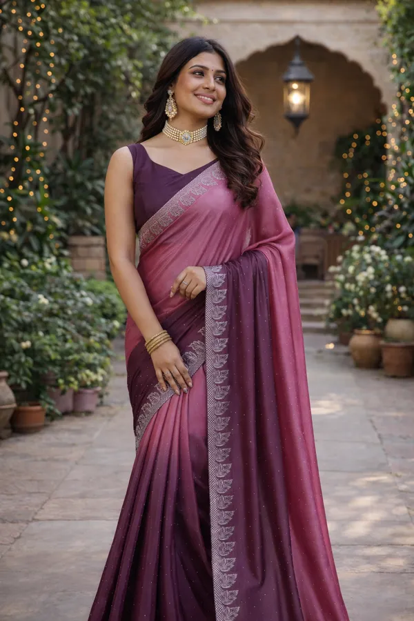 Multicolour_Saree_With_Unstitched_Blouse_Fabric_For_Women