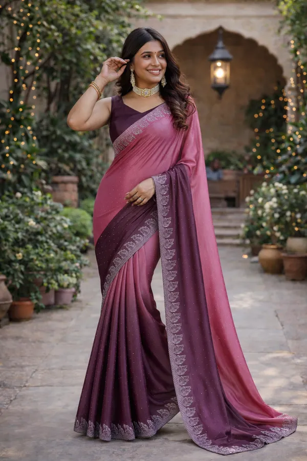 Multicolour_Saree_With_Unstitched_Blouse_Fabric_For_Women