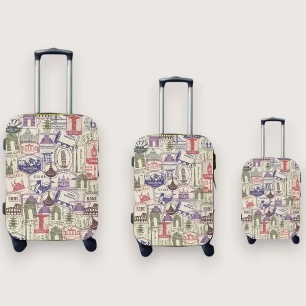Green_Vintage_Travel_Stamps_Luggage_Cover_|_Set_Of_3_Pc