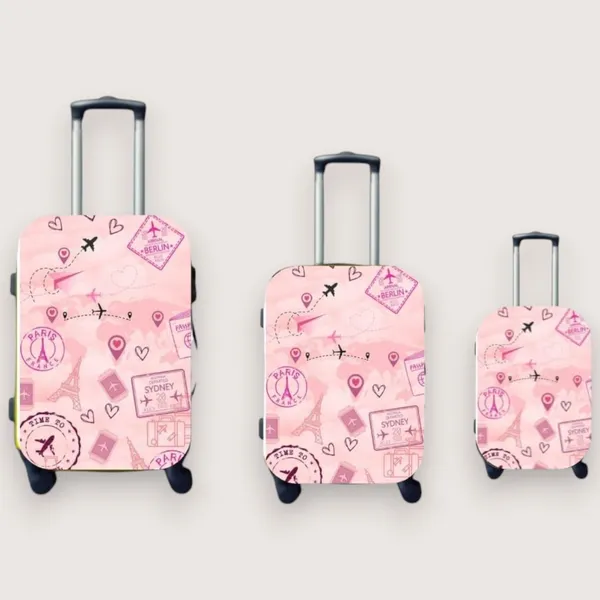 Pink_Travel_Themed_Stretch_Fit_Luggage_Cover_|_Set_Of_3_Pc