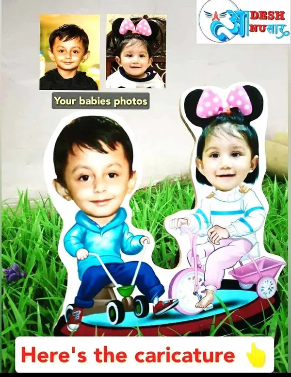 Multicolor_Premium_Personalized_Caricature_Wooden_Cutout