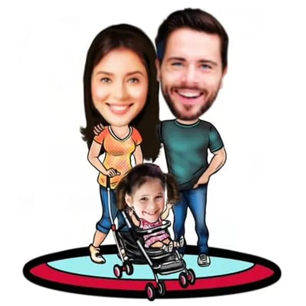 Multicolor_Premium_Personalized_Family_Caricature_Wooden_Cutout