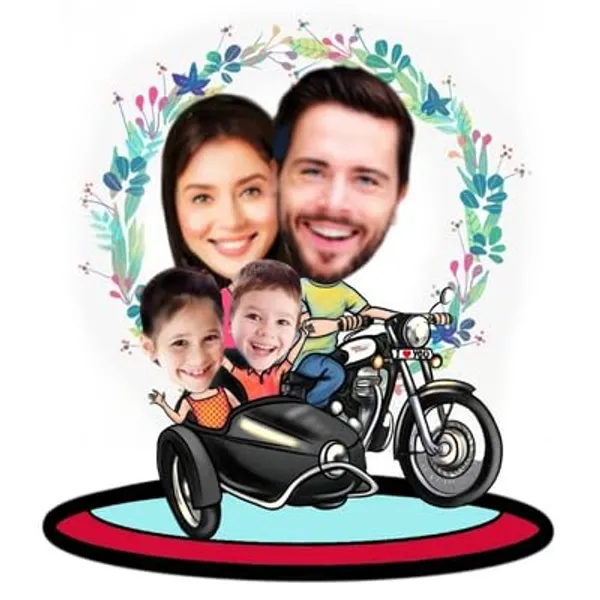Multicolor_Premium_Personalized_Family_Caricature_Wooden_Cutout