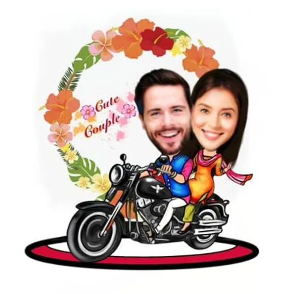 Multicolor_Premium_Personalized_Couple_Caricature_Wooden_Cutout