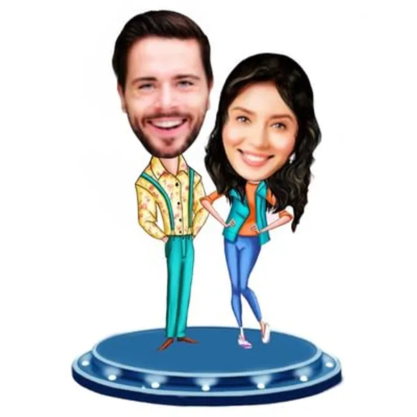 Multicolor_Premium_Personalized_Couple_Caricature_Wooden_Cutout