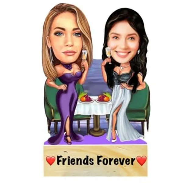 Multicolor_Premium_Personalized_Caricature_With_Wooden_Base