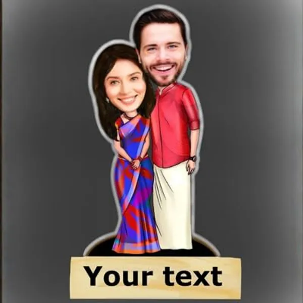Multicolor_Premium_Personalized_Caricature_With_Wooden_Base
