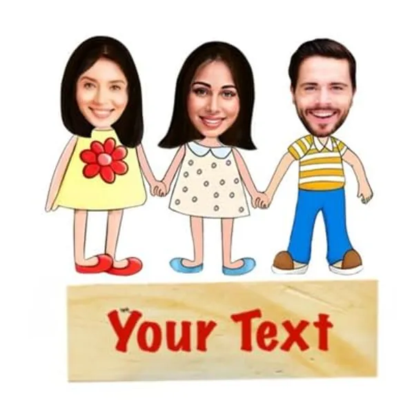 Multicolor_Premium_Personalized_Caricature_With_Wooden_Base