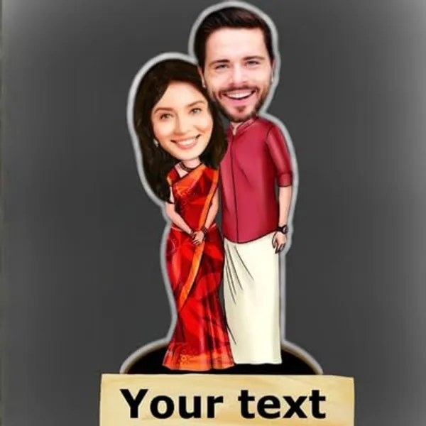 Multicolor_Premium_Personalized_Caricature_With_Wooden_Base