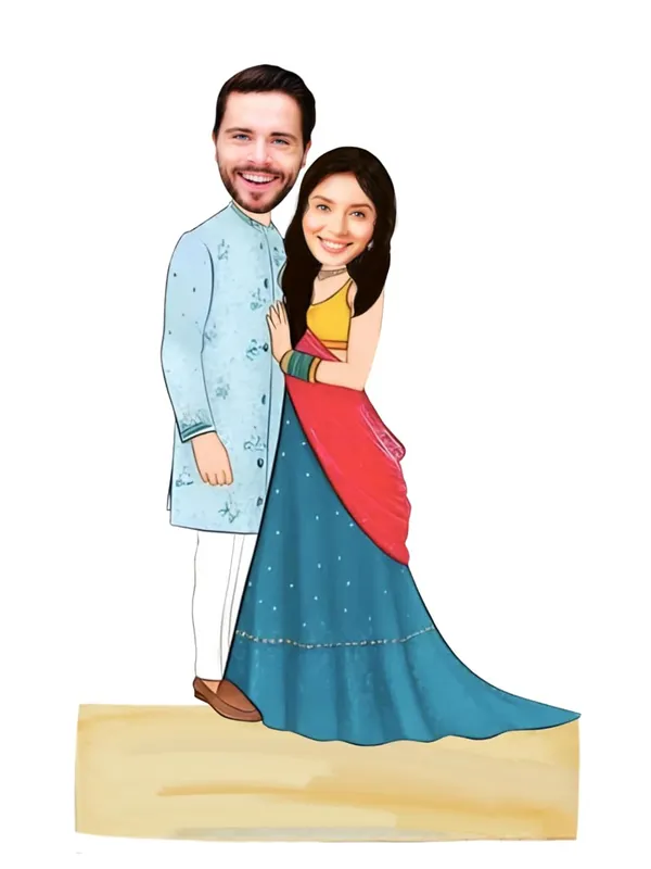 Multicolor_Premium_Couple_Caricature_Print