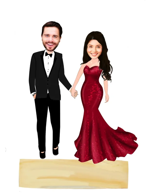 Multicolor_Premium_Couple_Caricature_Print