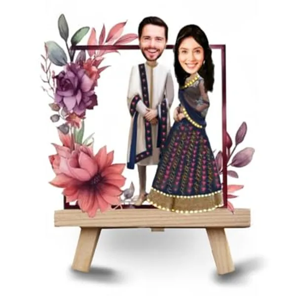 Multicolor_Premium_Personalized_Caricature_With_Wooden_Easel_Stand