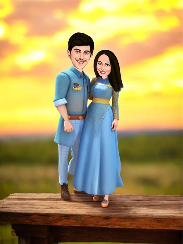 Multicolor_Premium_Couple_Caricature_Portrait