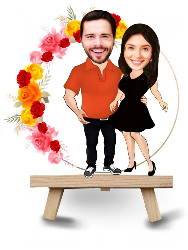 Multicolor_Premium_Couple_Caricature_Print