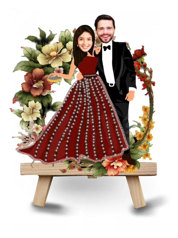 Multicolor_Premium_Couple_Caricature_Print