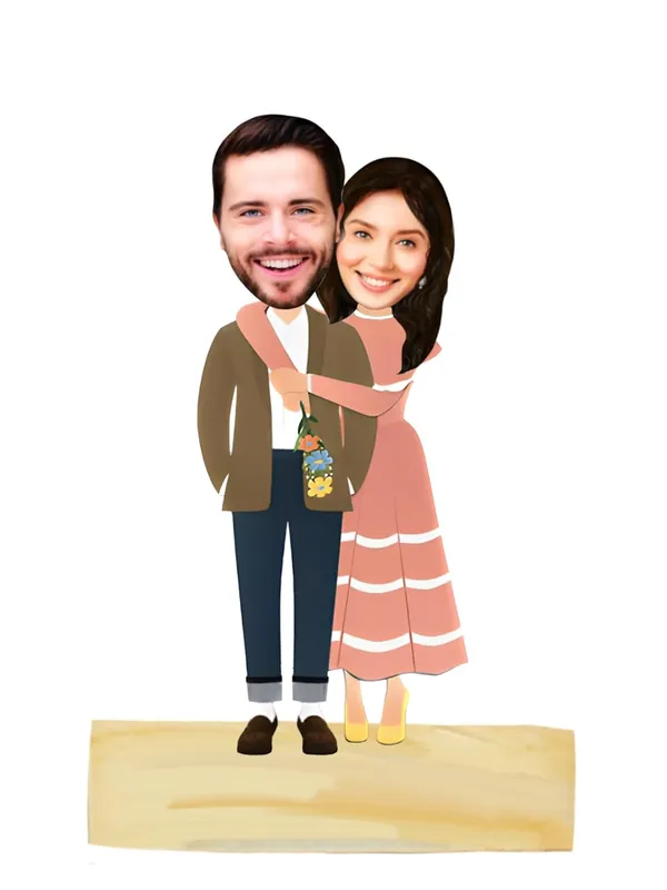 Multicolor_Premium_Couple_Caricature_Print