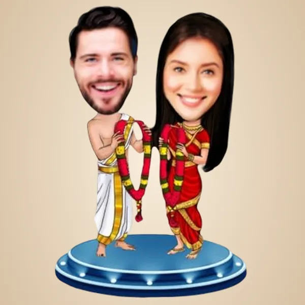 Multicolor_Premium_Personalized_Couple_Caricature_Wooden_Cutout