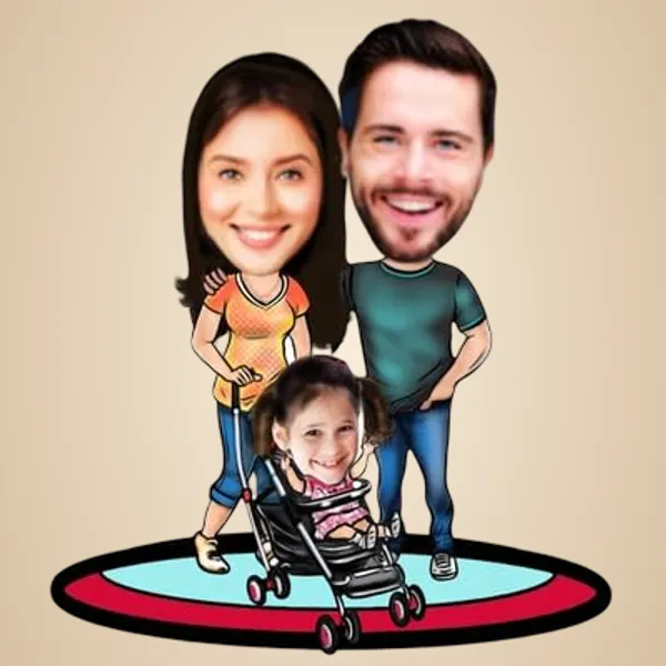 Multicolor_Premium_Personalized_Family_Caricature_Wooden_Cutout