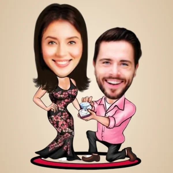 Multicolor_Premium_Personalized_Couple_Caricature_Wooden_Cutout