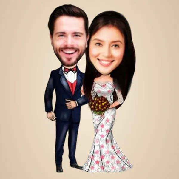 Multicolor_Premium_Personalized_Couple_Caricature_Wooden_Cutout