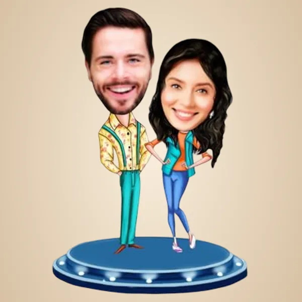 Multicolor_Premium_Personalized_Couple_Caricature_Wooden_Cutout