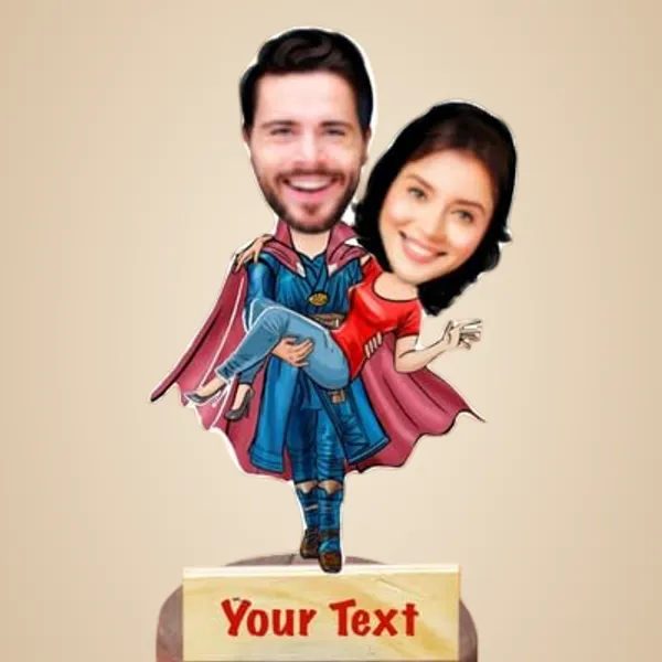 Multicolor_Premium_Personalized_Couple_Caricature_Wooden_Cutout_With_Base