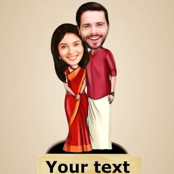 Multicolor_Premium_Personalized_Caricature_With_Wooden_Base