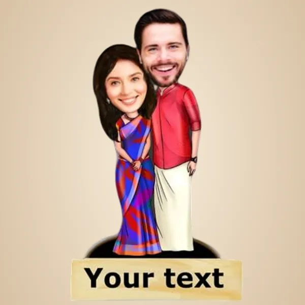 Multicolor_Premium_Personalized_Caricature_With_Wooden_Base