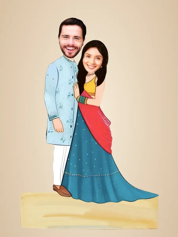 Multicolor_Premium_Couple_Caricature_Print