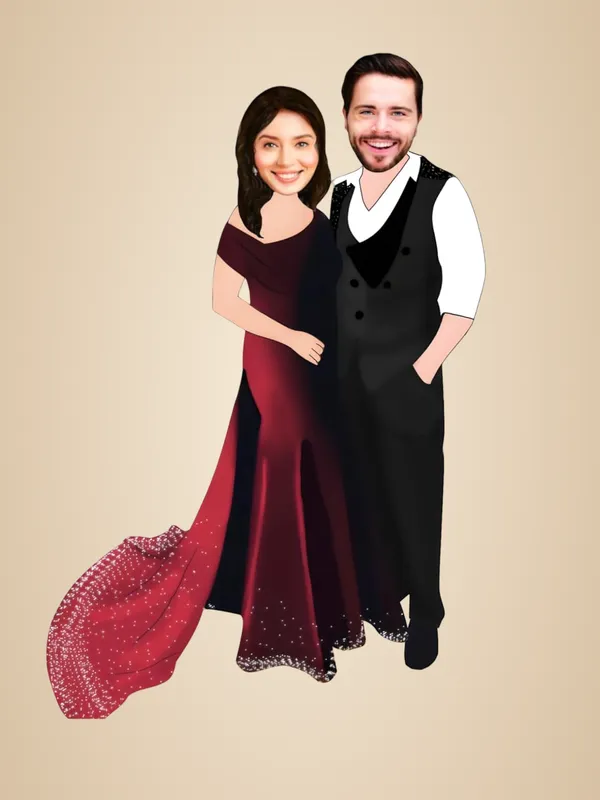 Multicolor_Premium_Couple_Caricature_Print