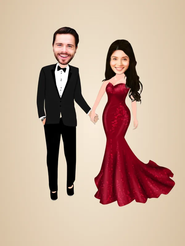 Multicolor_Premium_Couple_Caricature_Print