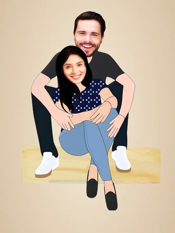 Multicolor_Premium_Couple_Caricature_Print