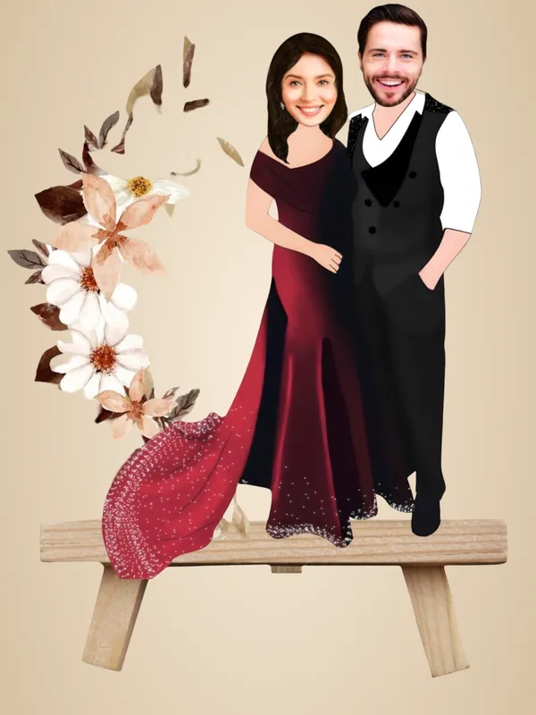 Multicolor_Premium_Couple_Caricature_Print