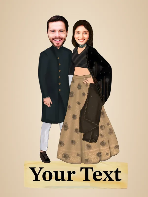 Multicolor_Premium_Couple_Caricature_Print
