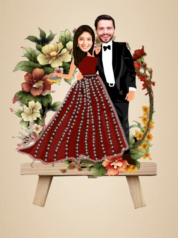 Multicolor_Premium_Couple_Caricature_Print