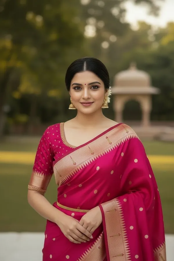 Rani_Pink_Pure_Banarasi_Soft_Silk_Maharashtra_Special_Paithani_Saree_With_Blouse