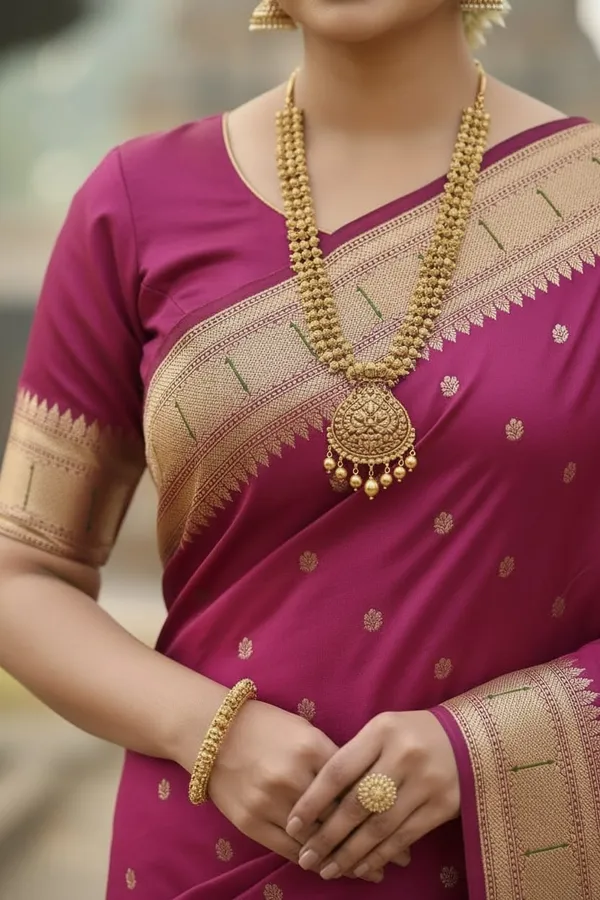 Rani_Pink_Pure_Banarasi_Soft_Silk_Maharashtra_Special_Paithani_Saree_With_Blouse